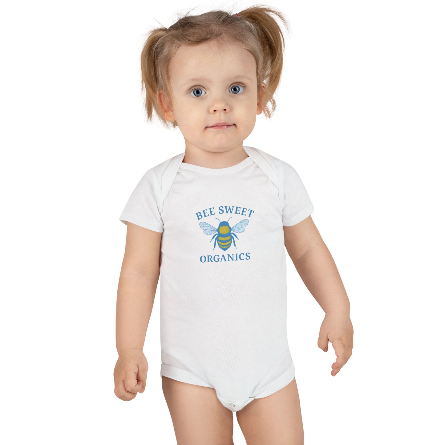 Organic Baby Onesie – Bee Sweet & Peachy Vibes – Eco-Friendly Infant Clothes for Baby Showers, Birthdays, and Everyday Wear