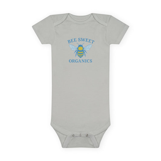 Organic Baby Onesie – Bee Sweet & Peachy Vibes – Eco-Friendly Infant Clothes for Baby Showers, Birthdays, and Everyday Wear