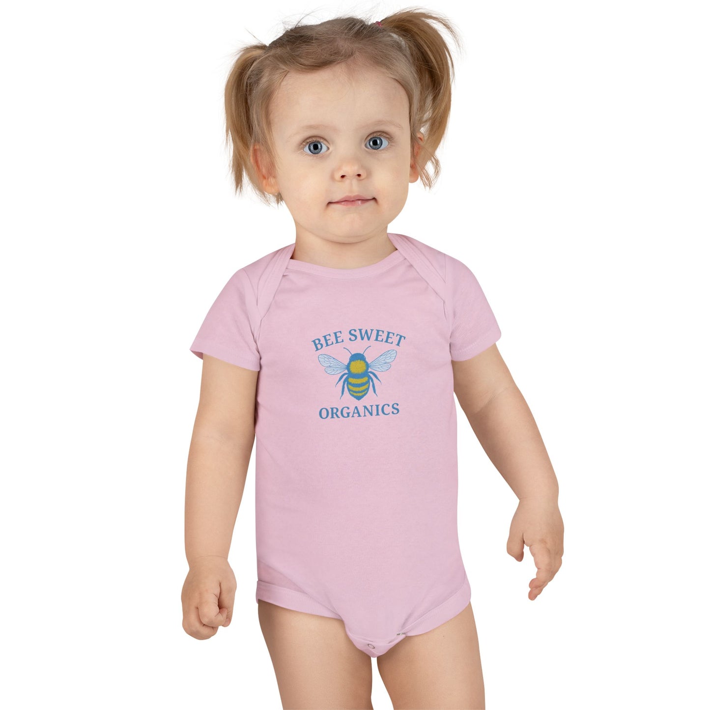 Organic Baby Onesie – Bee Sweet & Peachy Vibes – Eco-Friendly Infant Clothes for Baby Showers, Birthdays, and Everyday Wear