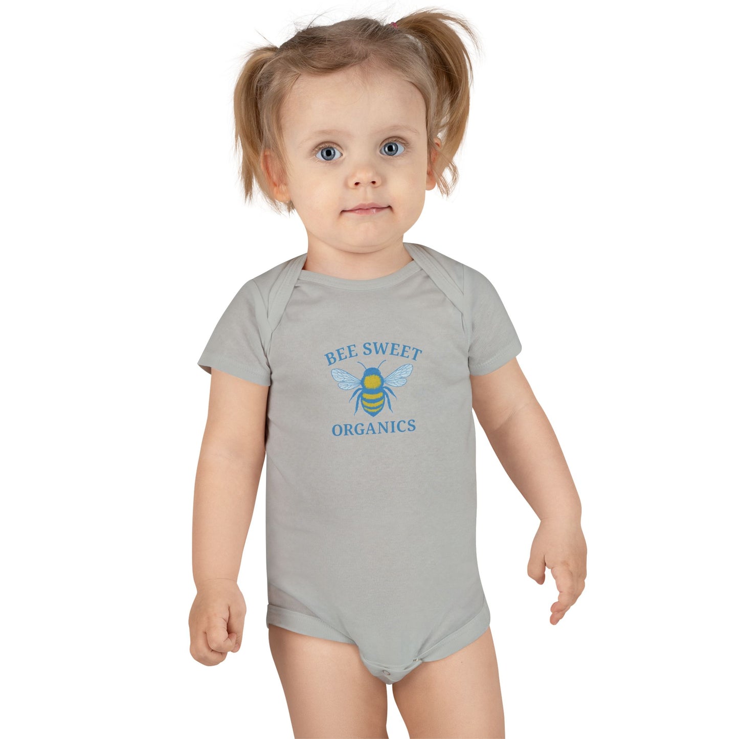 Organic Baby Onesie – Bee Sweet & Peachy Vibes – Eco-Friendly Infant Clothes for Baby Showers, Birthdays, and Everyday Wear